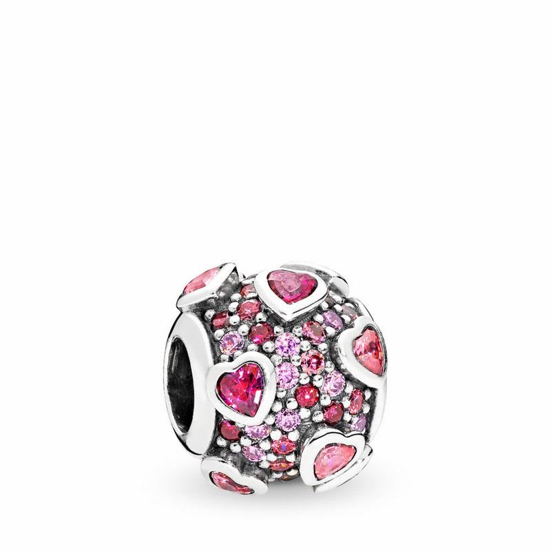 Pandora Explosion Of Love Charm - Sterling Silver/Pink/Cubic Zirconia - Canada | OJ6612NV